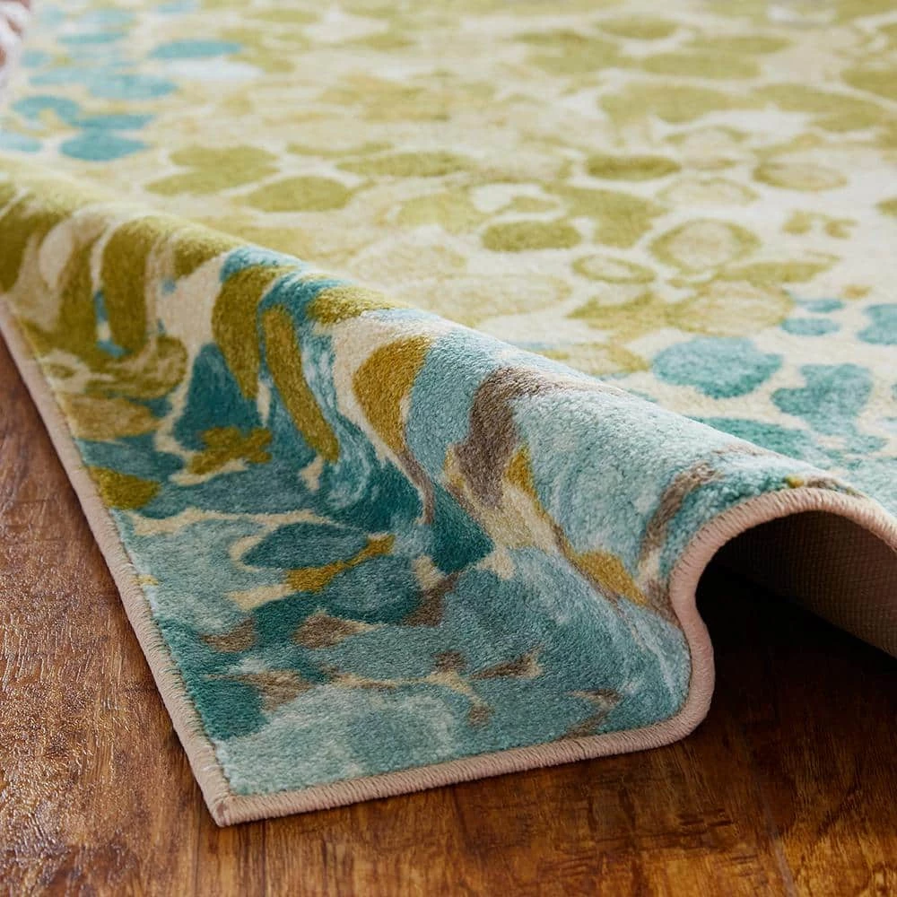 Radiance Aqua 7 ft. 6 in. x 10 ft. Floral Area Rug by Mohawk Home 9 Radiance Aqua 7 ft. 6 in. x 10 ft. Floral Area Rug by Mohawk Home - Image 7