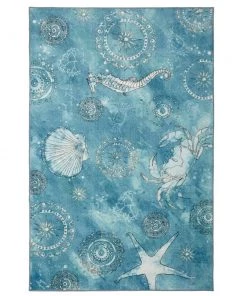 Coastal Splash Aqua 5 ft. x 8 ft. Area Rug by Mohawk Home