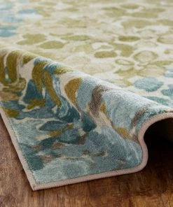 Radiance Aqua 2 ft. x 8 ft. Machine Washable Floral Runner Rug by Mohawk Home -Mohawk Home Sales aqua mohawk home area rugs 582425 77 1000