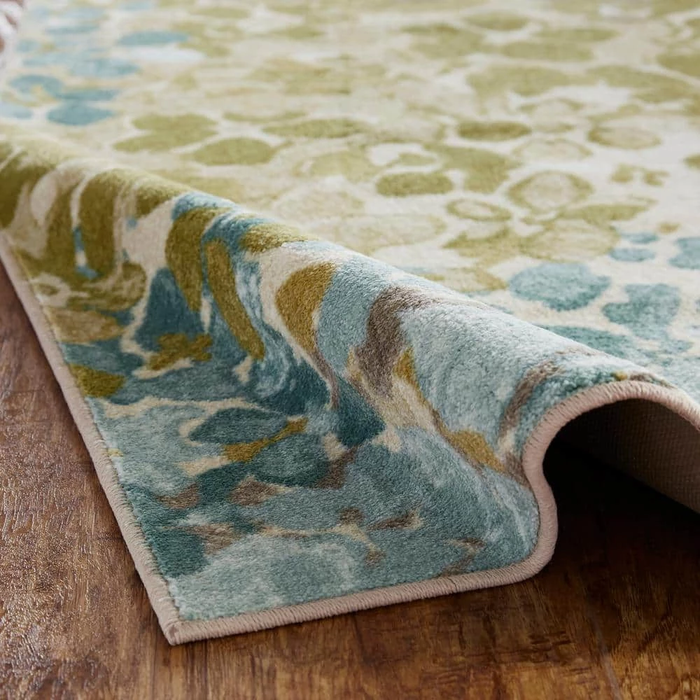 Radiance Aqua 1 ft. 8 in. x 6 ft. Machine Washable Floral Runner Rug by Mohawk Home 11 Radiance Aqua 1 ft. 8 in. x 6 ft. Machine Washable Floral Runner Rug by Mohawk Home - Image 9