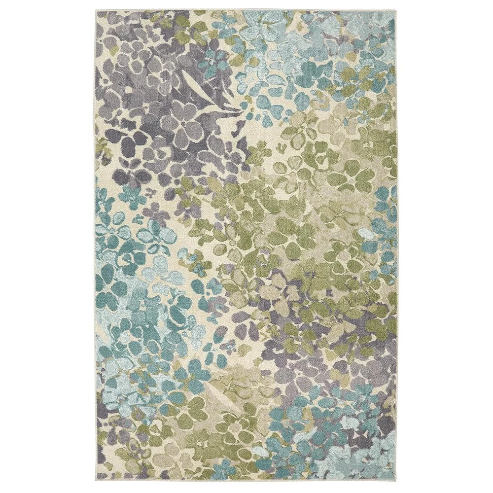 Radiance Aqua 4 ft. x 5 ft. Machine Washable Floral Area Rug by Mohawk Home 3 Radiance Aqua 4 ft. x 5 ft. Machine Washable Floral Area Rug by Mohawk Home