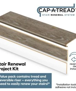 Arnica Lake Oak 1-11/16 in. T x 12-1/8 in. W x 47 in. L for Stairs 1 in. T Stair Tread and Reversible Riser Kit by Cap A Tread 8 Arnica Lake Oak 1-11/16 in. T x 12-1/8 in. W x 47 in. L for Stairs 1 in. T Stair Tread and Reversible Riser Kit by Cap A Tread -Mohawk Home Sales arnica lake oak cap a tread vinyl stair treads 01c077157 c3 1000