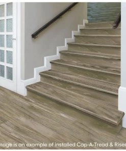 Arnica Lake Oak Stair Tread and Reversible Riser Kit 47 in. L x 12-1/8 in. W x 2-3/16 in. T by Cap A Tread -Mohawk Home Sales arnica lake oak cap a tread vinyl stair treads 01ca77157 31 1000