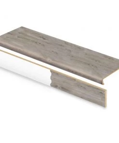 Banff Gray Hickory Stair Tread and Reversible Riser Kit 47 in. L x 12-1/8 in. W x 2-3/16 in. T by Cap A Tread