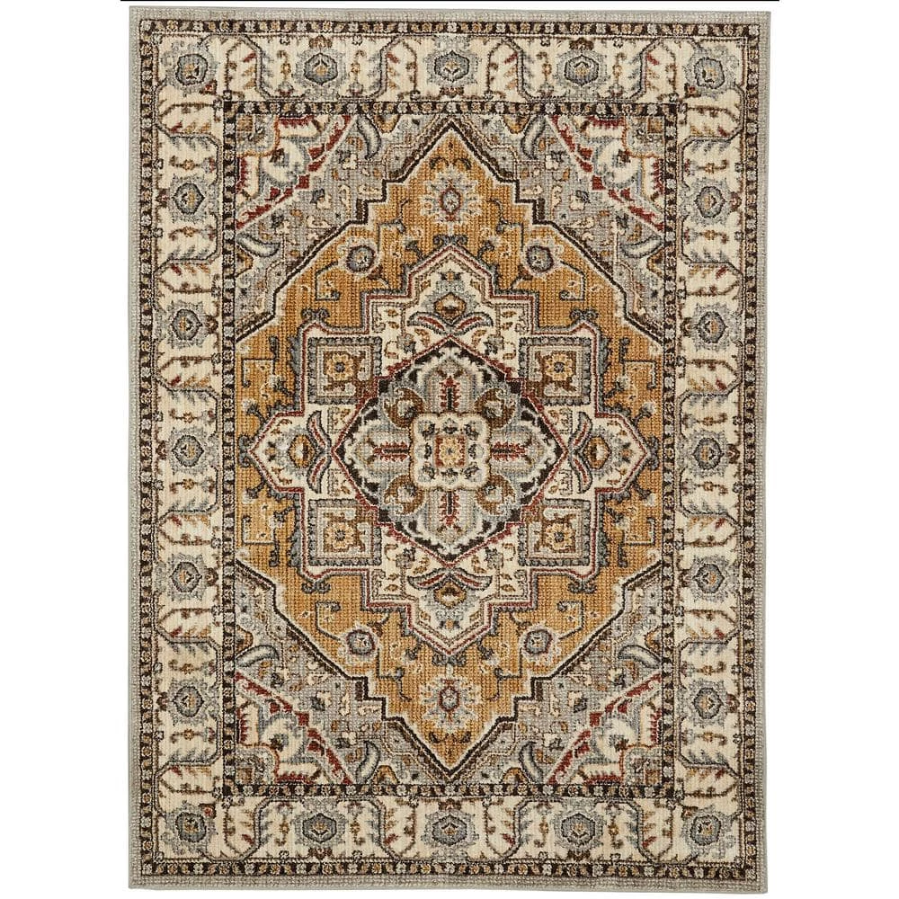 Rene Beige 5 ft. x 7 ft. Oriental Area Rug by Mohawk Home 3 Rene Beige 5 ft. x 7 ft. Oriental Area Rug by Mohawk Home