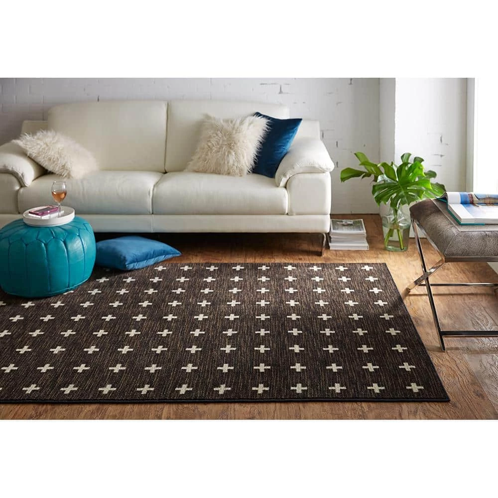 Sahana Black 5 ft. x 8 ft. Geometric Area Rug by Mohawk Home 4 Sahana Black 5 ft. x 8 ft. Geometric Area Rug by Mohawk Home - Image 2
