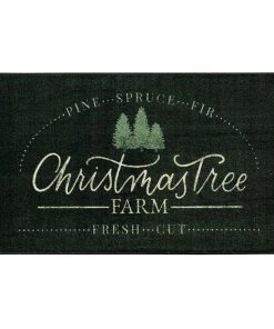 Christmas Tree Farm Black 2 ft. 6 in. x 4 ft. 2 in. Machine Washable Area Rug by Mohawk Home