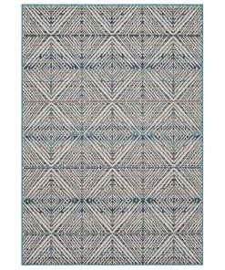 Tahoe Quilt Blue 8 ft. x 10 ft. Geometric Indoor/Outdoor Area Rug by Mohawk Home