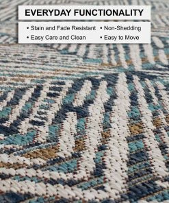 Tahoe Quilt Blue 8 ft. x 10 ft. Geometric Indoor/Outdoor Area Rug by Mohawk Home 21 Tahoe Quilt Blue 8 ft. x 10 ft. Geometric Indoor/Outdoor Area Rug by Mohawk Home -Mohawk Home Sales blue mohawk home outdoor rugs 791278 66 1000