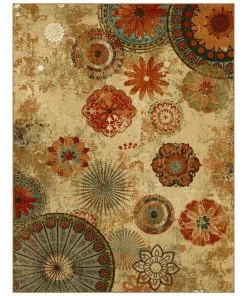 Alexa Medallion Brown 7 ft. 6 in. x 10 ft. Indoor/Outdoor Area Rug by Mohawk Home