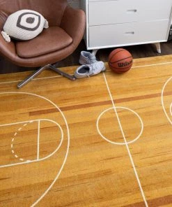 Basketball Court Tan 8 ft. x 10 ft. Contemporary Area Rug by Mohawk Home 21 Basketball Court Tan 8 ft. x 10 ft. Contemporary Area Rug by Mohawk Home -Mohawk Home Sales brown mohawk home kids rugs 065377 31 1000