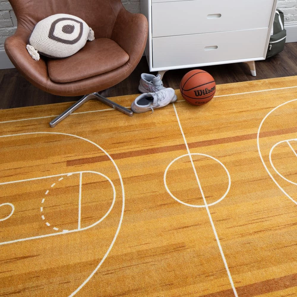 Basketball Court Tan 8 ft. x 10 ft. Contemporary Area Rug by Mohawk Home 12 Basketball Court Tan 8 ft. x 10 ft. Contemporary Area Rug by Mohawk Home - Image 10