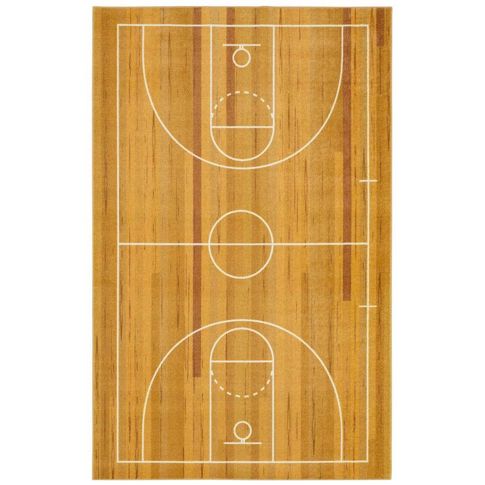 Basketball Court Tan 8 ft. x 10 ft. Contemporary Area Rug by Mohawk Home 3 Basketball Court Tan 8 ft. x 10 ft. Contemporary Area Rug by Mohawk Home