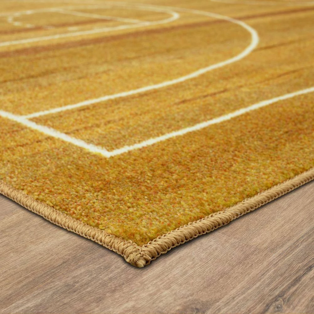 Basketball Court Tan 8 ft. x 10 ft. Contemporary Area Rug by Mohawk Home 8 Basketball Court Tan 8 ft. x 10 ft. Contemporary Area Rug by Mohawk Home - Image 6
