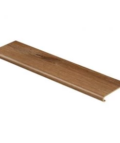 Burnt Oak/Auburn Wood 94 in. L x 12-1/8 in. W x 1-11/16 in. T Vinyl Overlay to Cover Stairs 1 in. Thick by Cap A Tread