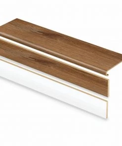 Burnt Oak/Auburn Wood Stair Tread & Reversible Riser Kit 47 in. L x 12-1/8 in. W x 1-11/16 in. T for Stairs 1 in. Thick by Cap A Tread