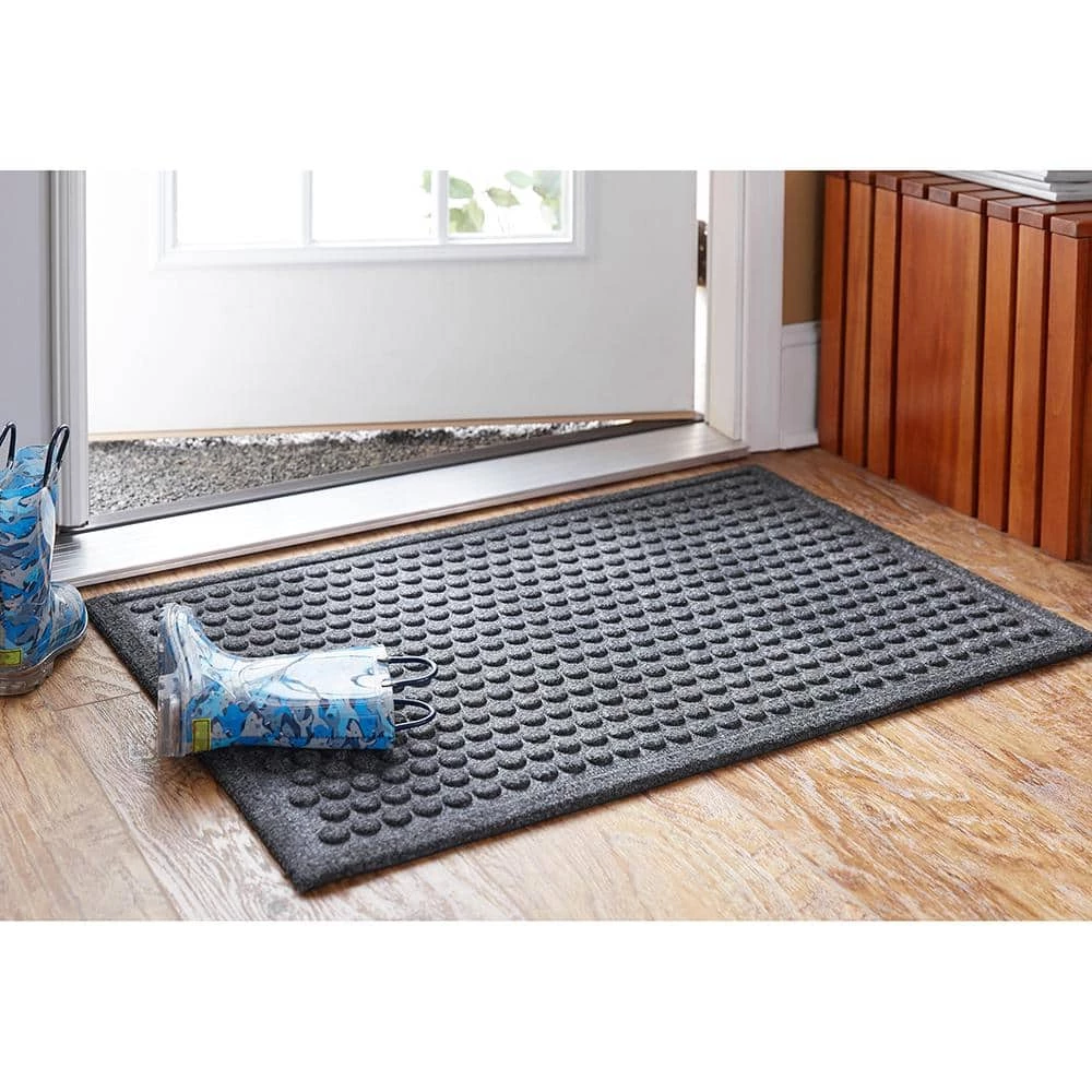 Dots Charcoal 36 in. x 48 in. Impressions Door Mat by Mohawk Home 4 Dots Charcoal 36 in. x 48 in. Impressions Door Mat by Mohawk Home - Image 2