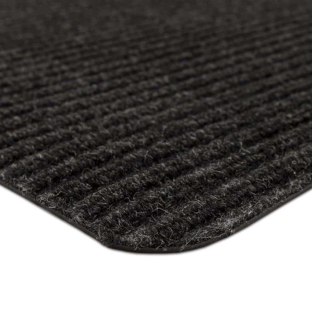Striped Utility Mat Charcoal Indoor/Outdoor 24 in. x 60 in. Utility Door Mat by Mohawk Home 7 Striped Utility Mat Charcoal Indoor/Outdoor 24 in. x 60 in. Utility Door Mat by Mohawk Home - Image 5