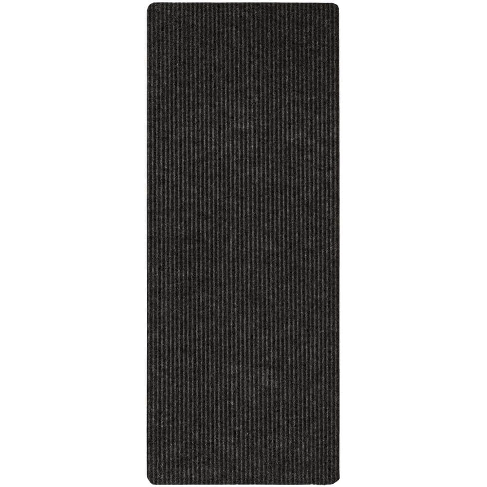 Striped Utility Mat Charcoal Indoor/Outdoor 24 in. x 60 in. Utility Door Mat by Mohawk Home 3 Striped Utility Mat Charcoal Indoor/Outdoor 24 in. x 60 in. Utility Door Mat by Mohawk Home