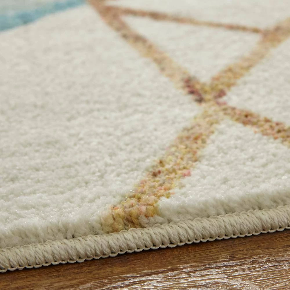 Cognition Water Cream 10 ft. x 14 ft. Abstract Area Rug by Mohawk Home 5 Cognition Water Cream 10 ft. x 14 ft. Abstract Area Rug by Mohawk Home - Image 3