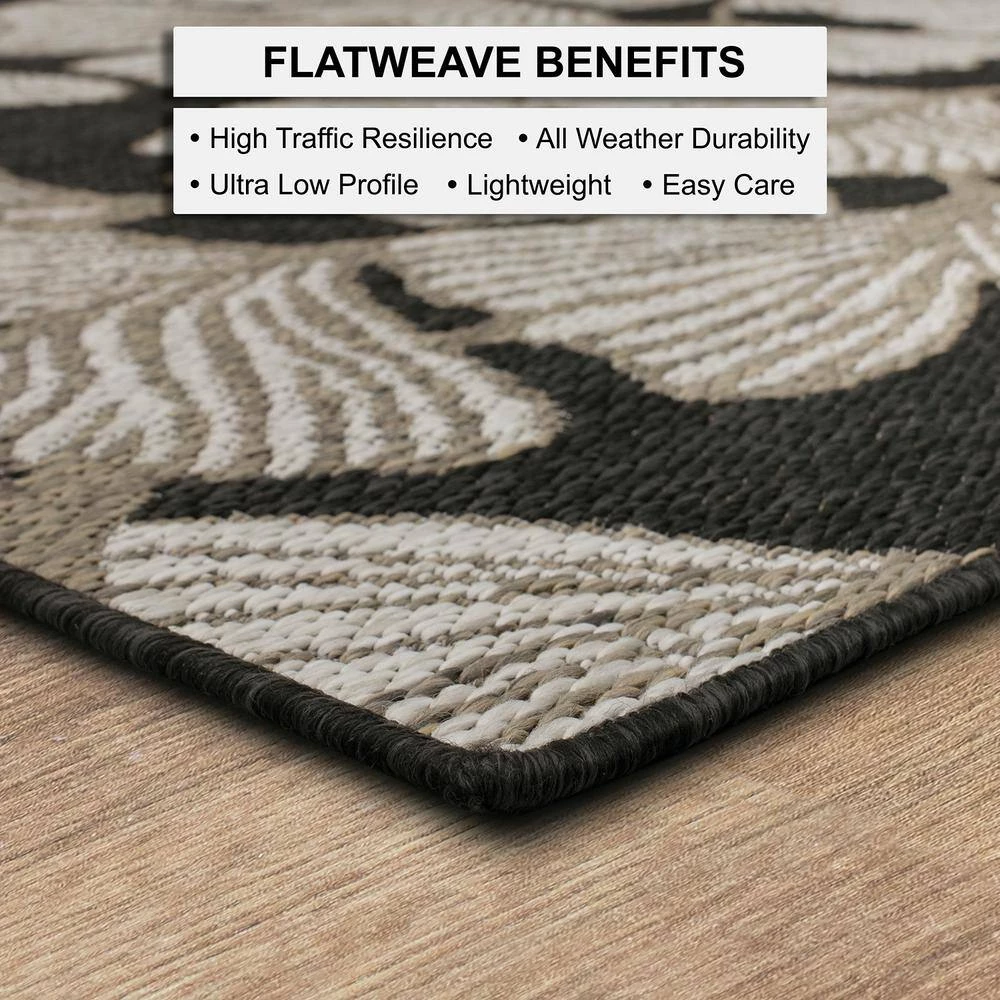 Harbour Blossoms Dark Grey 8 ft. x 10 ft. Floral Indoor/Outdoor Area Rug by Mohawk Home 7 Harbour Blossoms Dark Grey 8 ft. x 10 ft. Floral Indoor/Outdoor Area Rug by Mohawk Home - Image 5