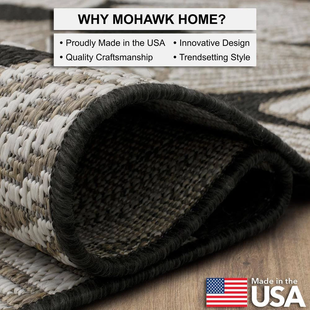 Harbour Blossoms Dark Grey 8 ft. x 10 ft. Floral Indoor/Outdoor Area Rug by Mohawk Home 9 Harbour Blossoms Dark Grey 8 ft. x 10 ft. Floral Indoor/Outdoor Area Rug by Mohawk Home - Image 7