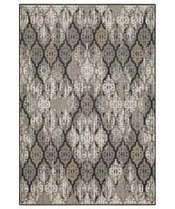 Marbella Dark Grey 5 ft. 3 in. x 7 ft. 6 in. Ikat Indoor/Outdoor Area Rug by Mohawk Home