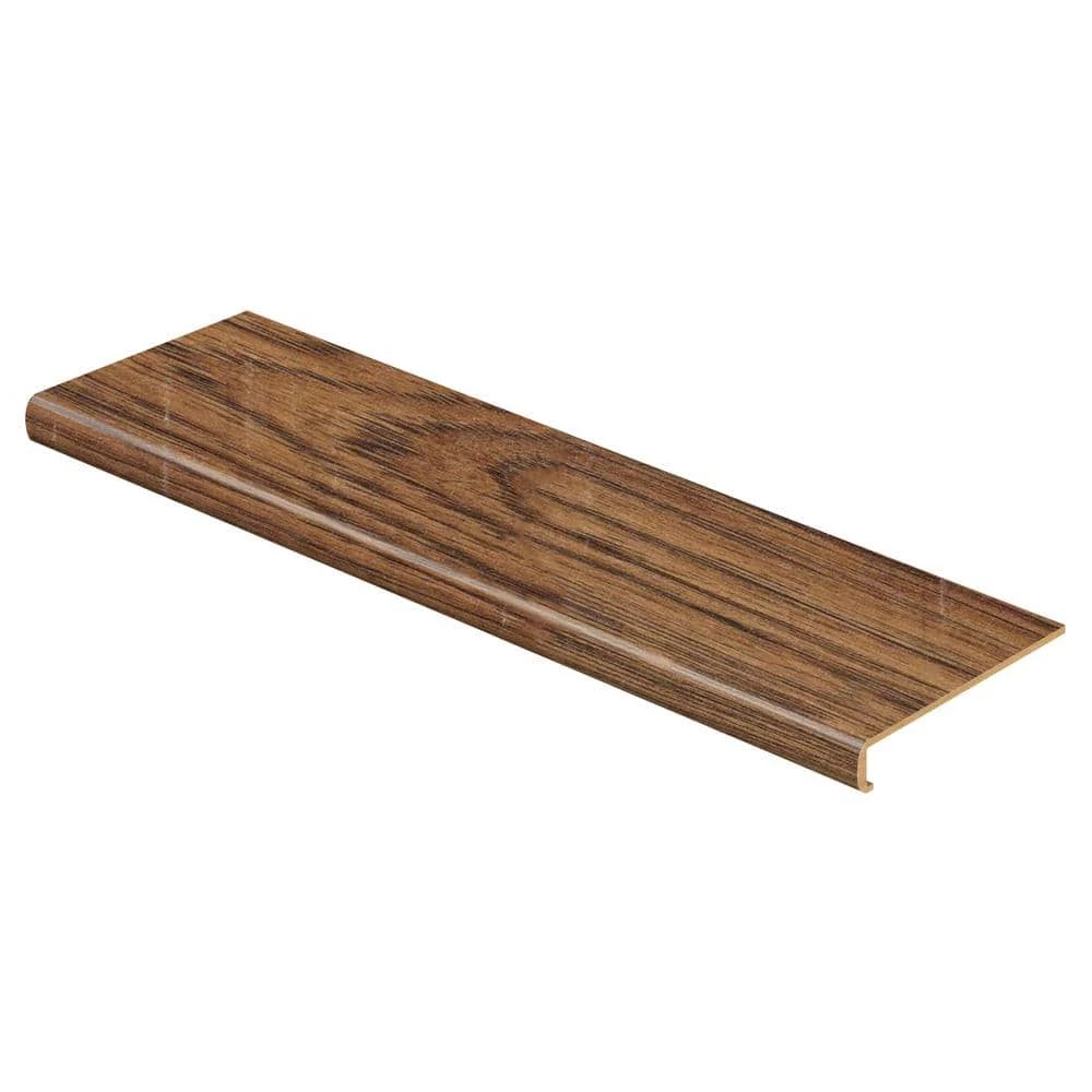 Distressed Brown Hickory 2-3/16 in. T x 2-1/8 in. W x 47 in. L Laminate to Cover Stairs 1-1/8 in. to 1-3/4 in. T by Cap A Tread 3 Distressed Brown Hickory 2-3/16 in. T x 2-1/8 in. W x 47 in. L Laminate to Cover Stairs 1-1/8 in. to 1-3/4 in. T by Cap A Tread