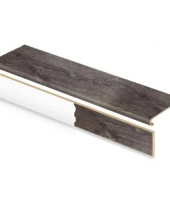 Dowden Gray Oak Stair Tread & Reversible Riser Kit 47 in. L x 12-1/8 in. W x 1-11/16 in. T to Cover Stairs 1 in. by Cap A Tread