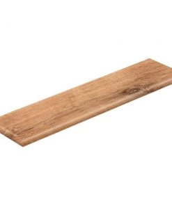 Fresh Oak/Elk Wood 47 in. L x 12-1/8 in. D x 1-11/16 in. H Vinyl Left Return to Cover Stairs 1 in. T by Cap A Tread