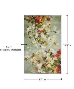 Merging Floral Green 8 ft. x 10 ft. Floral Area Rug by Mohawk Home -Mohawk Home Sales green mohawk home area rugs 046871 fa 1000