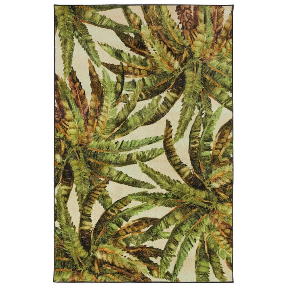 Verde Palm Green 8 ft. x 10 ft. Tropical Area Rug by Mohawk Home 3 Verde Palm Green 8 ft. x 10 ft. Tropical Area Rug by Mohawk Home