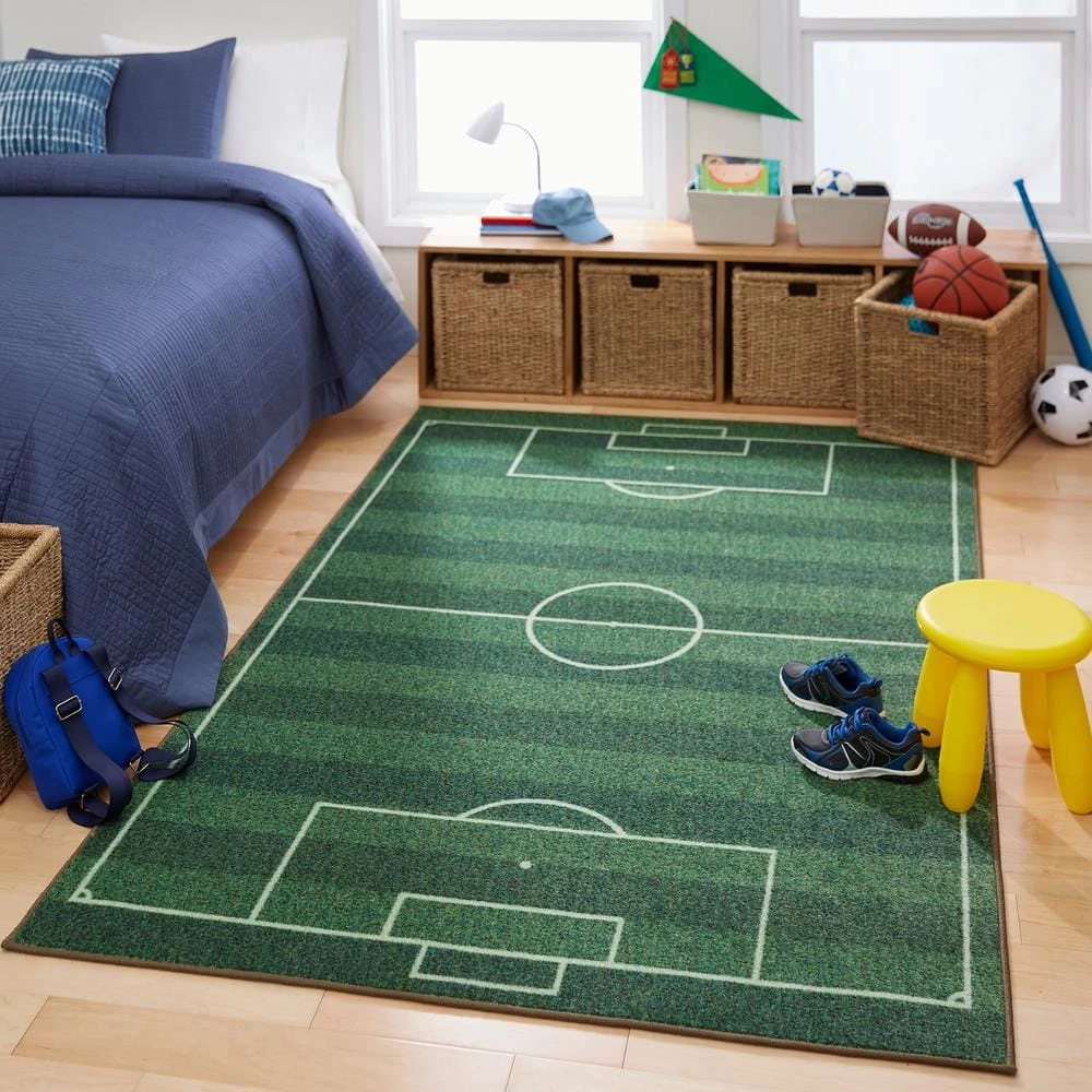 Soccer Field Green 8 ft. x 10 ft. Contemporary Area Rug by Mohawk Home 4 Soccer Field Green 8 ft. x 10 ft. Contemporary Area Rug by Mohawk Home - Image 2