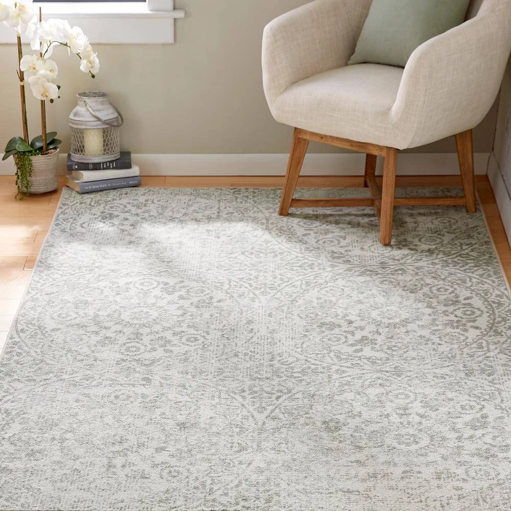 Juniper Grey 8 ft. x 10 ft. Medallion Area Rug by Mohawk Home 4 Juniper Grey 8 ft. x 10 ft. Medallion Area Rug by Mohawk Home - Image 2