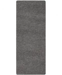 Striped Utility Mat Grey Indoor/Outdoor 24 in. x 60 in. Utility Door Mat by Mohawk Home