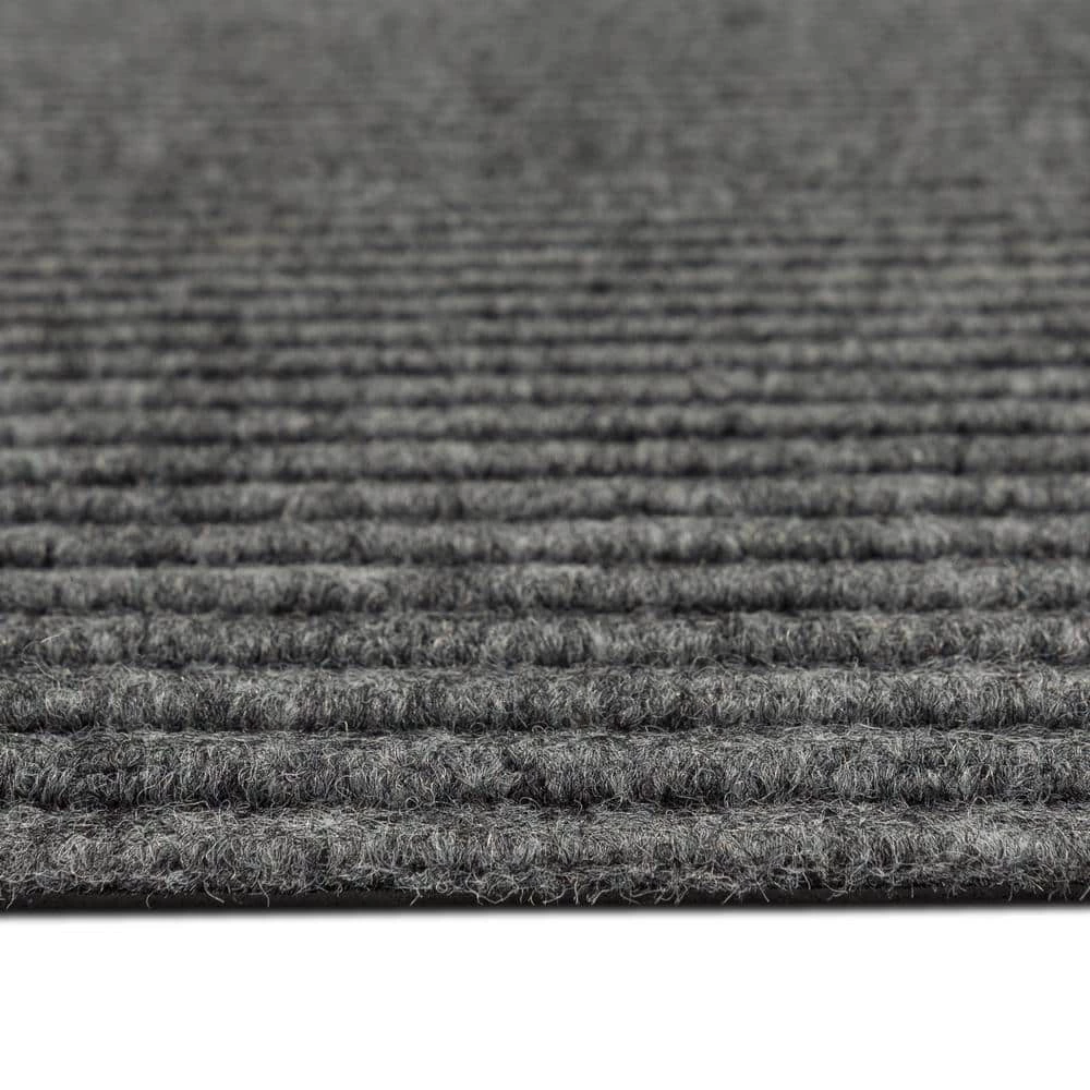 Striped Utility Mat Grey Indoor/Outdoor 24 in. x 72 in. Utility Door Mat by Mohawk Home 5 Striped Utility Mat Grey Indoor/Outdoor 24 in. x 72 in. Utility Door Mat by Mohawk Home - Image 3
