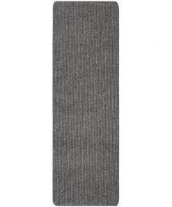 Striped Utility Mat Grey Indoor/Outdoor 24 in. x 72 in. Utility Door Mat by Mohawk Home