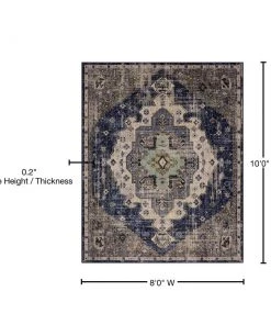 Pantaleone Indigo 8 ft. x 10 ft. Oriental Area Rug by Mohawk Home 21 Pantaleone Indigo 8 ft. x 10 ft. Oriental Area Rug by Mohawk Home -Mohawk Home Sales indigo mohawk home area rugs 679705 fa 1000