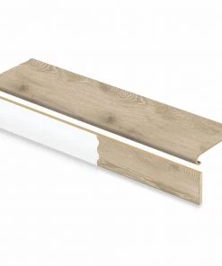 Larkmead Oak Stair Tread & Reversible Riser Kit 47 in. L x 12-1/8 in. W x 1-11/16 in. T to Cover Stairs 1 in. by Cap A Tread