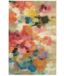 Blurred Blossoms Multi 8 ft. x 10 ft. Floral Area Rug by Mohawk Home