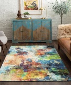 Decollage Multi 4 ft. x 6 ft. Abstract Area Rug by Mohawk Home -Mohawk Home Sales multi mohawk home area rugs 149718 e1 1000