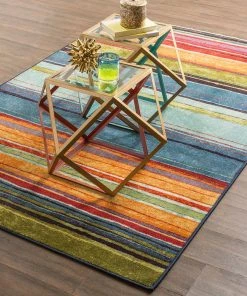 Rainbow Multi 5 ft. x 8 ft. Striped Area Rug by Mohawk Home -Mohawk Home Sales multi mohawk home area rugs 160029 1f 1000