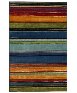 Rainbow Multi 5 ft. x 8 ft. Striped Area Rug by Mohawk Home
