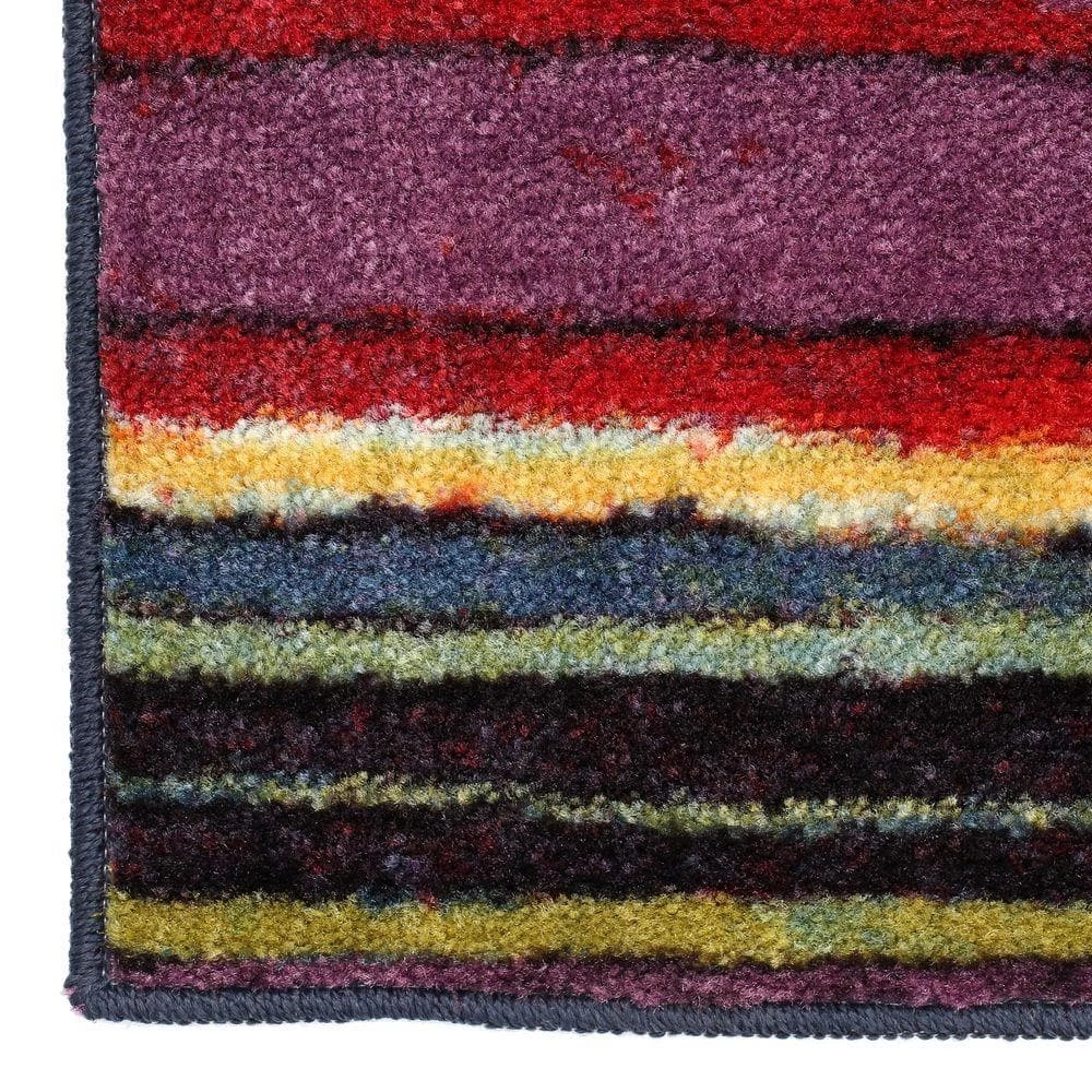 Rainbow Multi 2 ft. x 8 ft. Machine Washable Striped Runner Rug by Mohawk Home 9 Rainbow Multi 2 ft. x 8 ft. Machine Washable Striped Runner Rug by Mohawk Home - Image 7