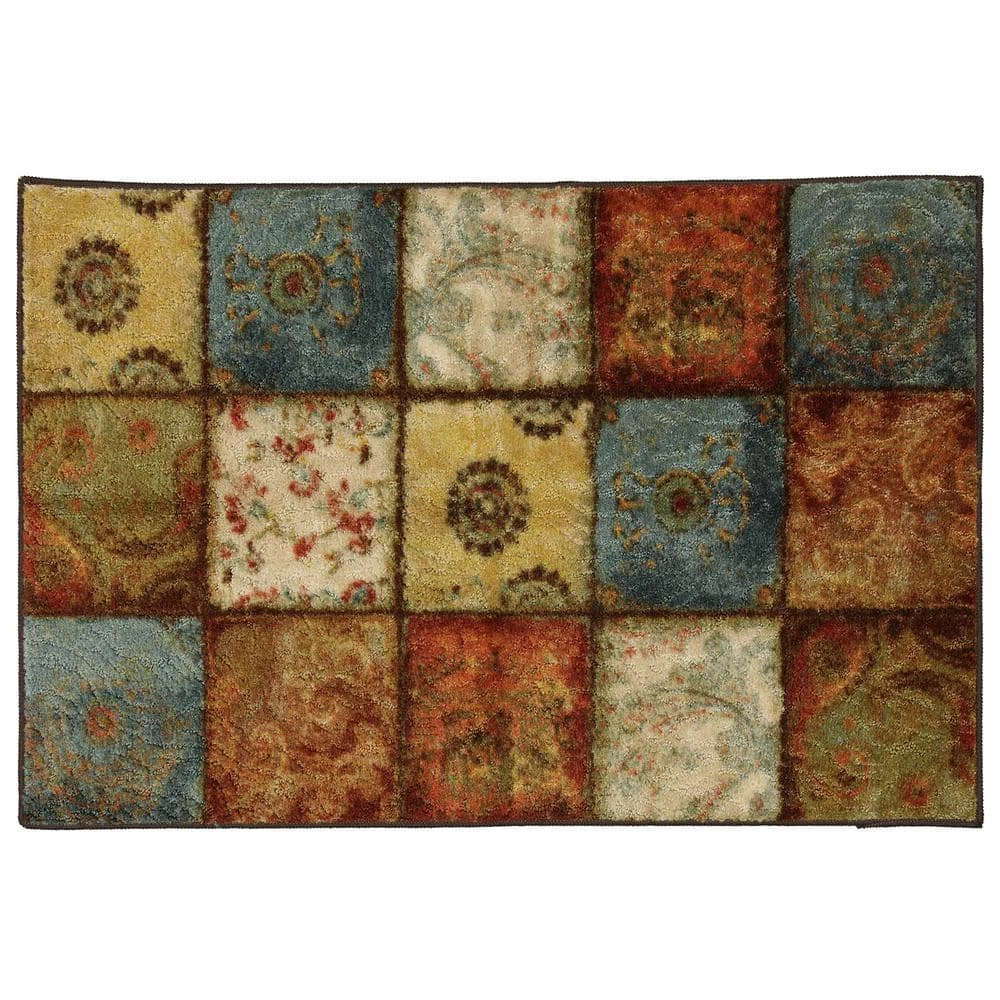 Artifact Panel Multi 3 ft. x 4 ft. Machine Washable Patchwork Area Rug by Mohawk Home 3 Artifact Panel Multi 3 ft. x 4 ft. Machine Washable Patchwork Area Rug by Mohawk Home