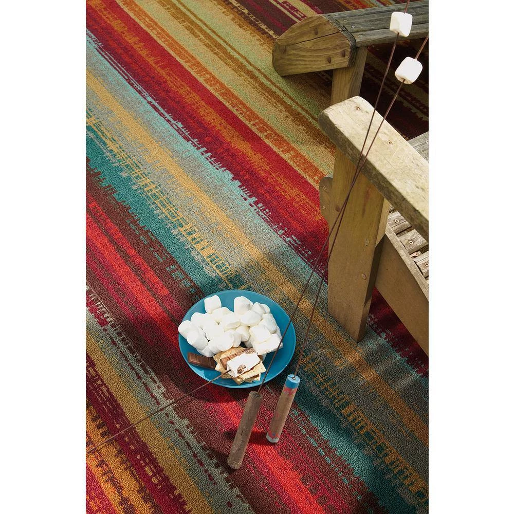 Avenue Stripe Multi 5 ft. x 8 ft. Indoor/Outdoor Area Rug by Mohawk Home 12 Avenue Stripe Multi 5 ft. x 8 ft. Indoor/Outdoor Area Rug by Mohawk Home - Image 10