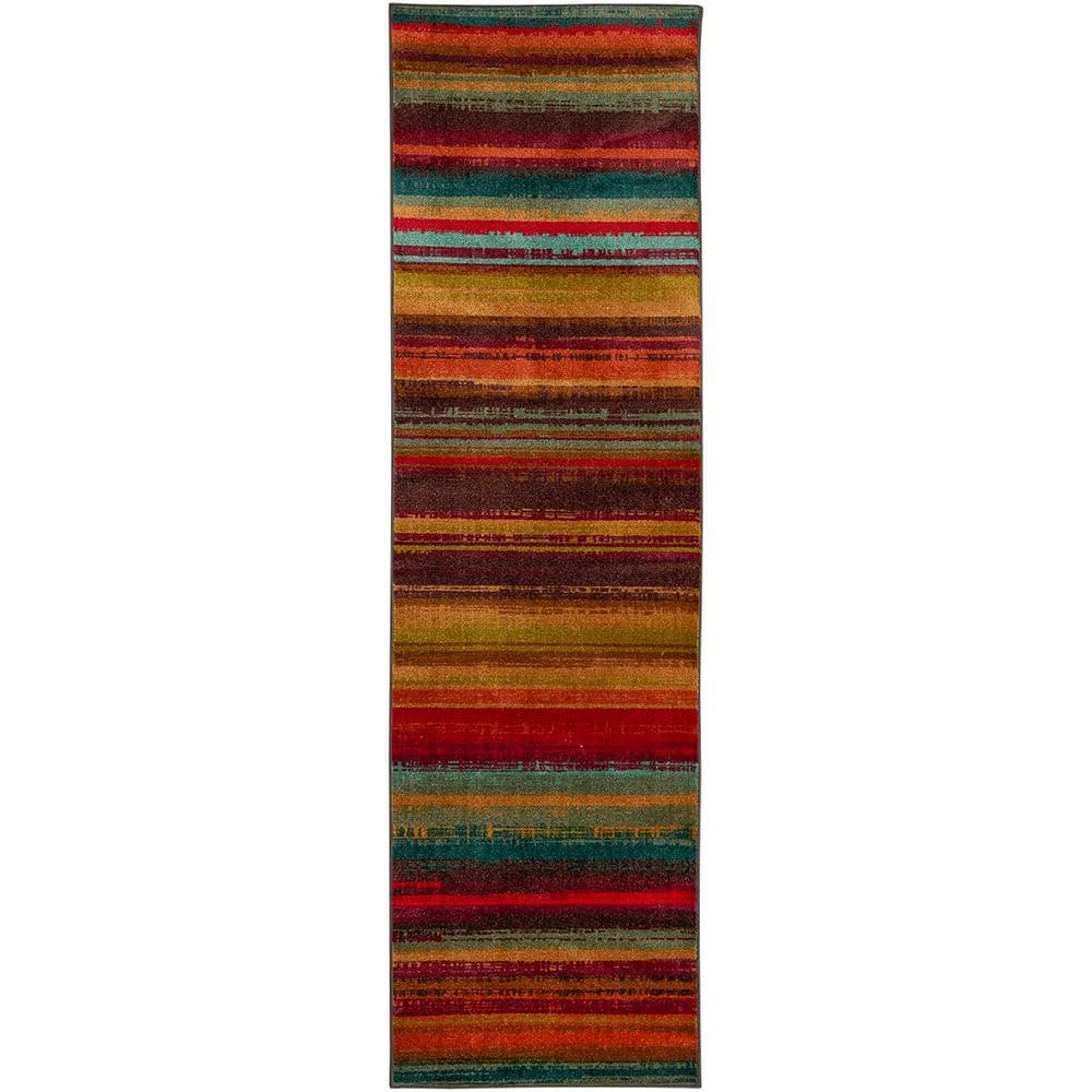 Boho Multi 2 ft. x 5 ft. Machine Washable Striped Modern Runner Rug by Mohawk Home 3 Boho Multi 2 ft. x 5 ft. Machine Washable Striped Modern Runner Rug by Mohawk Home