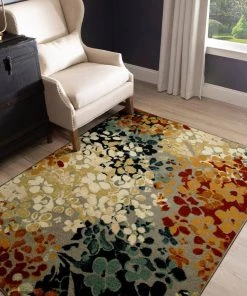 Radiance Multi 4 ft. x 5 ft. Machine Washable Floral Area Rug by Mohawk Home -Mohawk Home Sales multi mohawk home area rugs 681890 31 1000