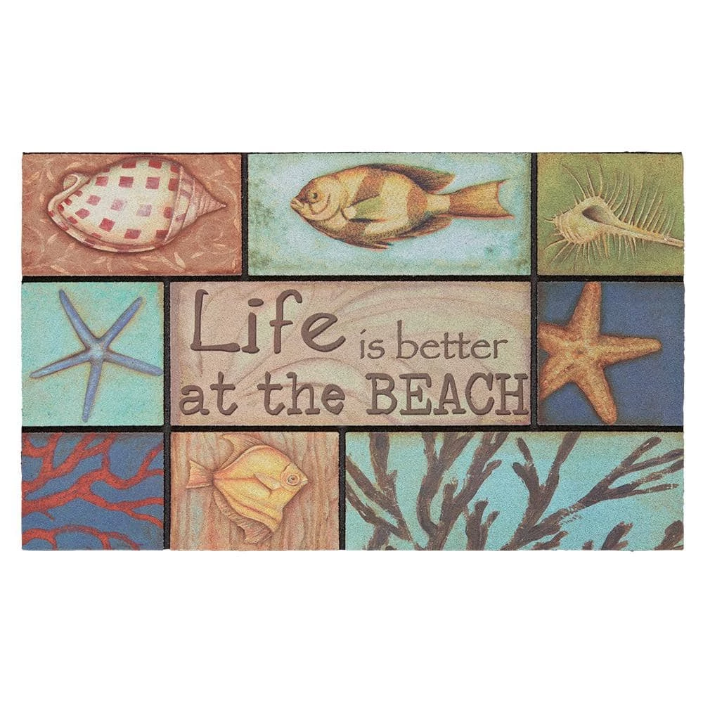 Patchwork Sand and Surf 18 in. x 30 in. Recycled Rubber Door Mat by Mohawk Home 3 Patchwork Sand and Surf 18 in. x 30 in. Recycled Rubber Door Mat by Mohawk Home