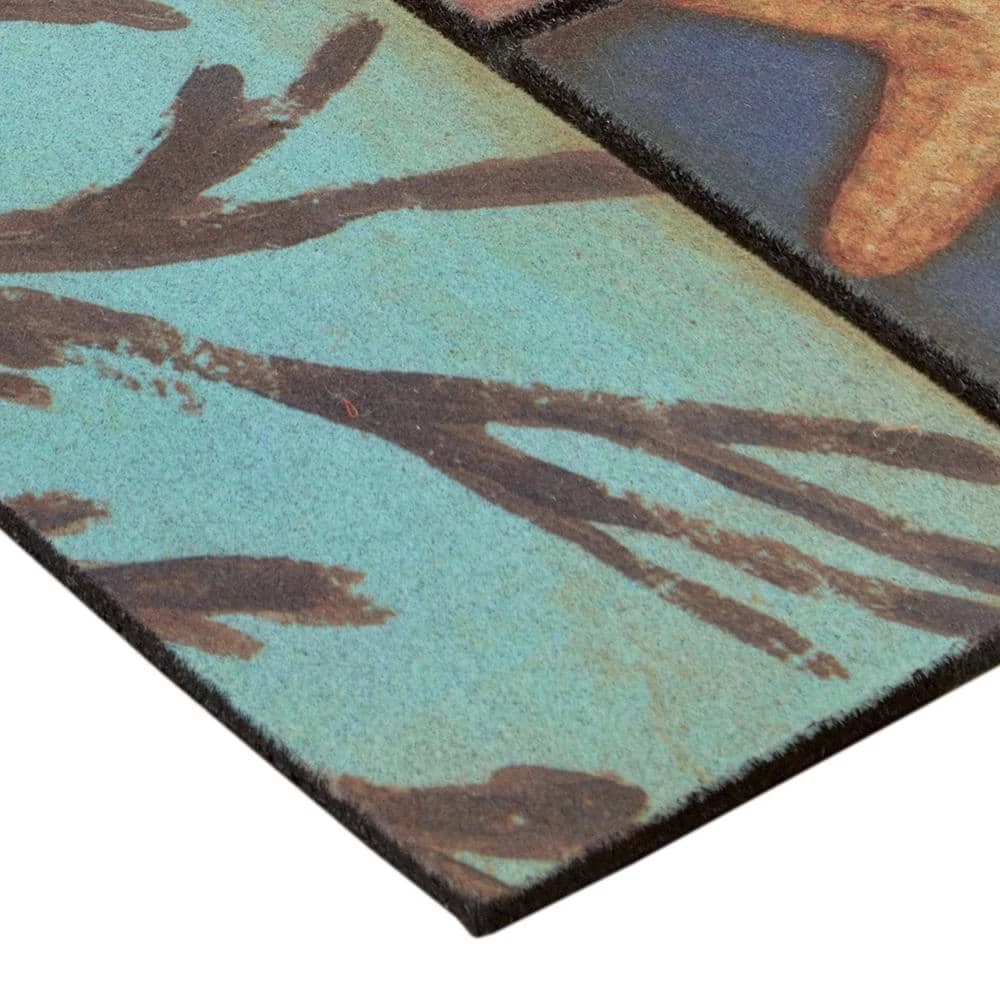 Patchwork Sand and Surf 18 in. x 30 in. Recycled Rubber Door Mat by Mohawk Home 5 Patchwork Sand and Surf 18 in. x 30 in. Recycled Rubber Door Mat by Mohawk Home - Image 3
